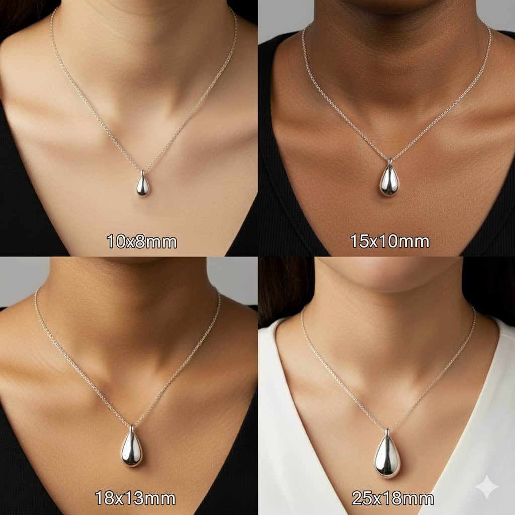 Engravable Teardrop Breastmilk Necklace