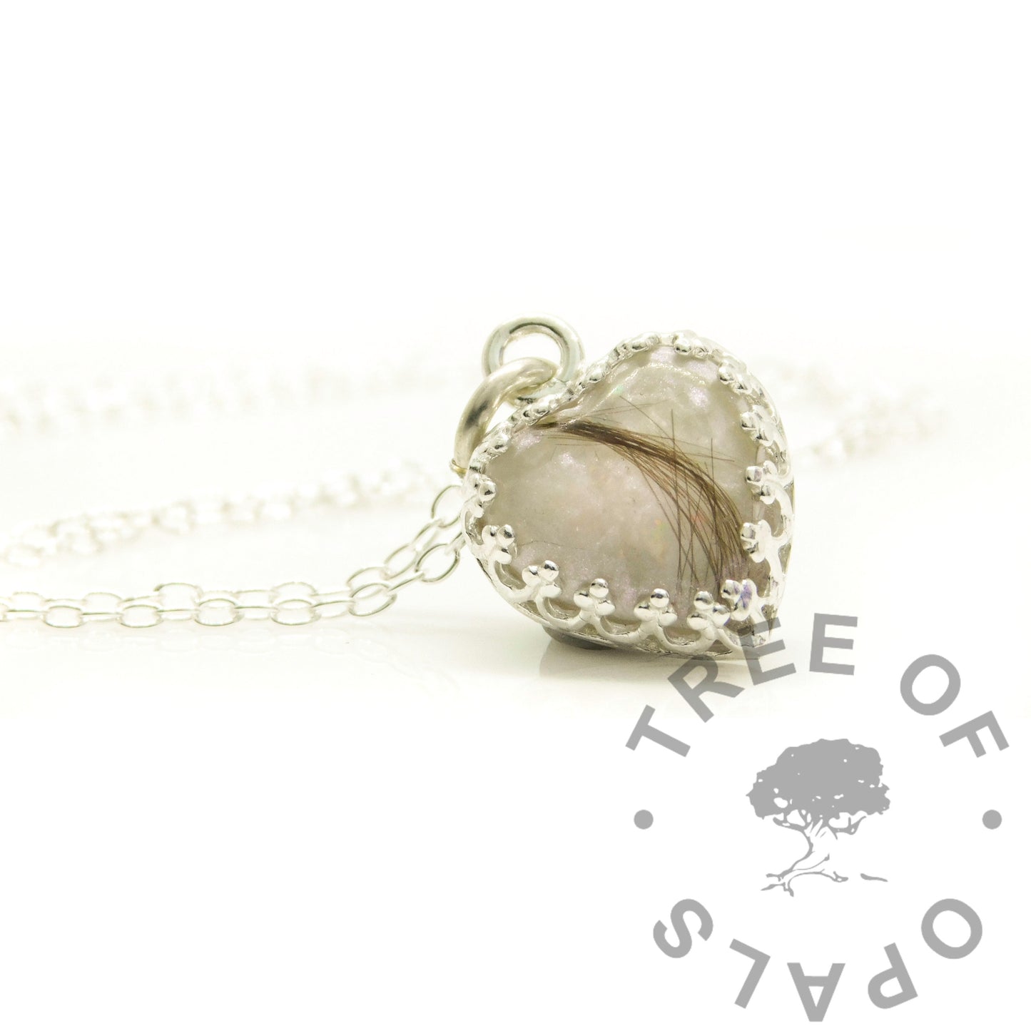 Crown Hair Heart Necklace