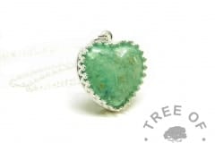 aqua ashes heart, cremation ashes heart with Angelic Aqua Resin Sparkle Mix