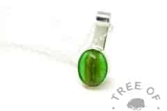 green hair mystery piece necklace, basilisk green resin sparkle mix