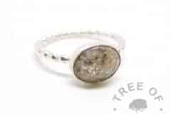 classic colour cremation ash ring on bubble wire band