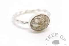 cremation ashes ring classic natural cremains on a handmade sterling silver twisted wire band
