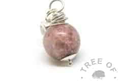 cremation ash pearl with fairy pink and opal on a European dangle charm setting for Pandora bracelets