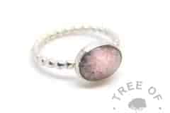 fairy pink cremation ash ring bubble wire