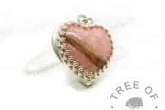 pink hair heart, lock of hair heart with Fairy Pink Resin Sparkle Mix