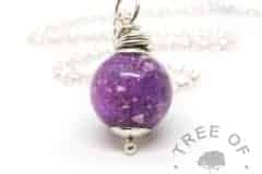 cremation ash pearl with orchid purple with medium-heavy chain upgrade