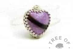 purple hair heart, lock of hair heart with Orchid Purple Resin Sparkle Mix
