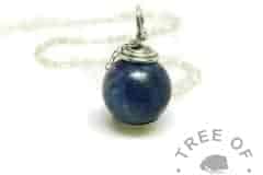 baby memorial pearl with aegean blue resin sparkle mix, necklace setting