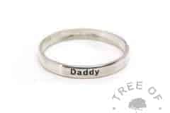 engraved stacker 3mm shiny Daddy ring