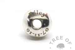 baby laser engraved charm washer baby date of birth charm Tree of Opals