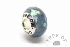 lock of hair charm mermaid teal sparkle mix and solid sterling silver Tree of Opals core