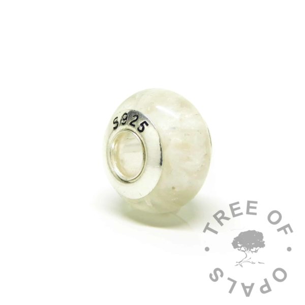 charm bead back, solid sterling silver S925 stamped