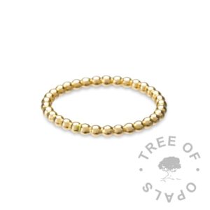 Solid Gold Stacking Ring Solid Gold Stacking Ring slim solid gold ring band, gold bubble wire ring band, 2mm wide 9ct gold from Tree of Opals