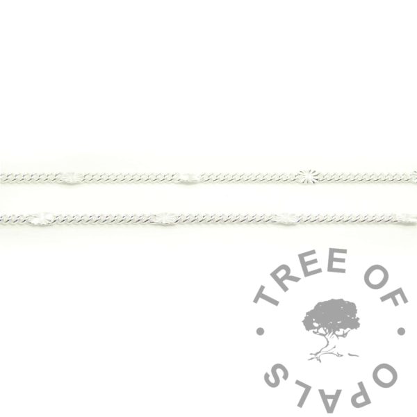 starburst chain, 1.6mm width. Solid sterling silver 925 jewellery