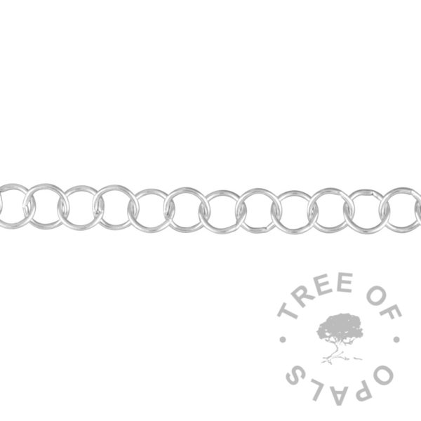 large link chain upgrade 6.3mm plain round links, creating a chain width of 6.3mm. Each link is made from 0.80mm round wire. Solid sterling silver Tree of Opals