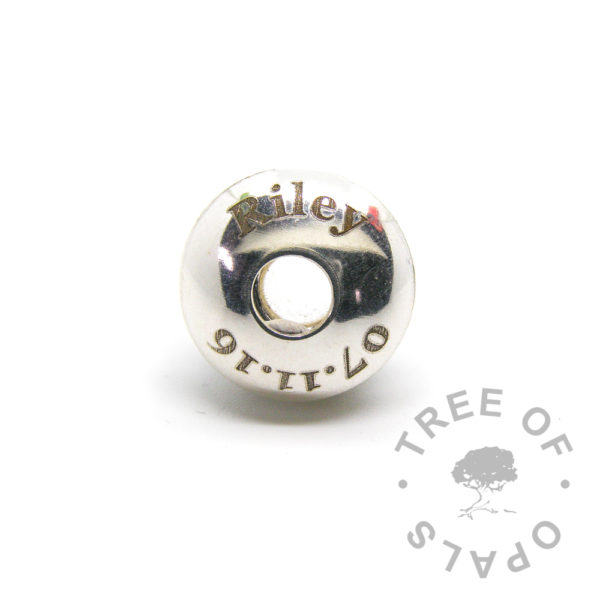 baby laser engraved charm washer baby date of birth charm Tree of Opals