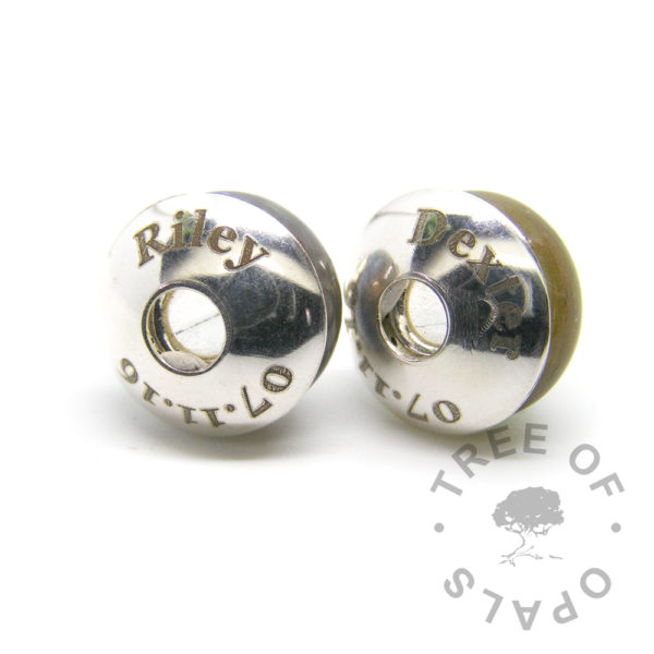 laser engraved charm washer duo around charms in solid sterling silver