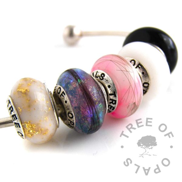 set of 5 charm beads