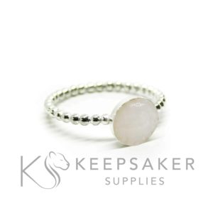DIY breastmilk ring bubble band ring in Argentium silver 2mm wide, 8mm cup