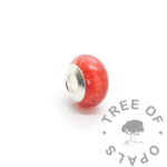 red ashes bead blank core. Cremation ashes bead with dragon's blood red resin sparkle mix. Blank core (engravable) stamped 925 underneath