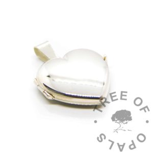 heart locket in solid sterling silver