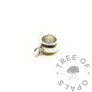 Classic Dangle Charm Bail. Solid silver for charms for Pandora style bracelets, making breastmilk jewelry and cremains jewellery, lock of hair and fur or umbilical cord keepsakes