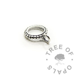 bubble dangle bail, solid sterling silver for dangle charms for European style large hole bead bracelets