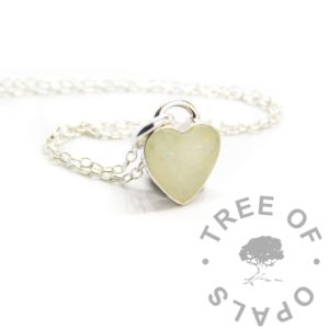 Engravable Breastmilk Heart Necklace milk heart necklace opal, synthetic opal and breastmilk 8mm heart on chain, breastfeeding keepsake
