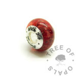 red ashes bead AWM, dragon's blood red resin sparkle mix cremation bead and solid sterlinbg silver 925 stamped Always With Me bead core