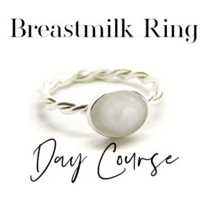 Breastmilk Ring Day Course for a breastmilk ring, hair ring, umbilical cord or any other baby items such as petals, pregnancy test or fabric. A half day training session taught from my studio in Newport, South Wales here in the United Kingdom. You'll be training one-to-one with me, Nikki Lovegrove with a course made just for you. We can find the right fit on the day, and send you a kit in advance to preserve your milk, you can also bring any hair/cord etc which you'd like to include.