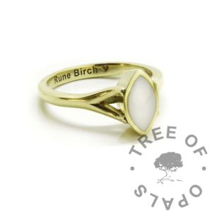 Gold Hannah Breastmilk Ring solid gold breastmilk Hannah ring, 9ct yellow gold hallmarked ring. Classic breastmilk and engraved inside with arial font and heart emoji
