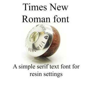 times new roman font - a simple serif text font for text engraving. Laser engraving