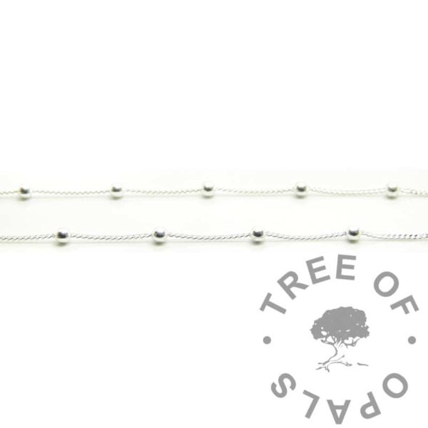solid silver Loose Silver Satellite Chain, 925 sterling silver recycled ethical silver, gorgeous bracelet making supplies for necklaces and permanent jewellery making. Shipped from the UK